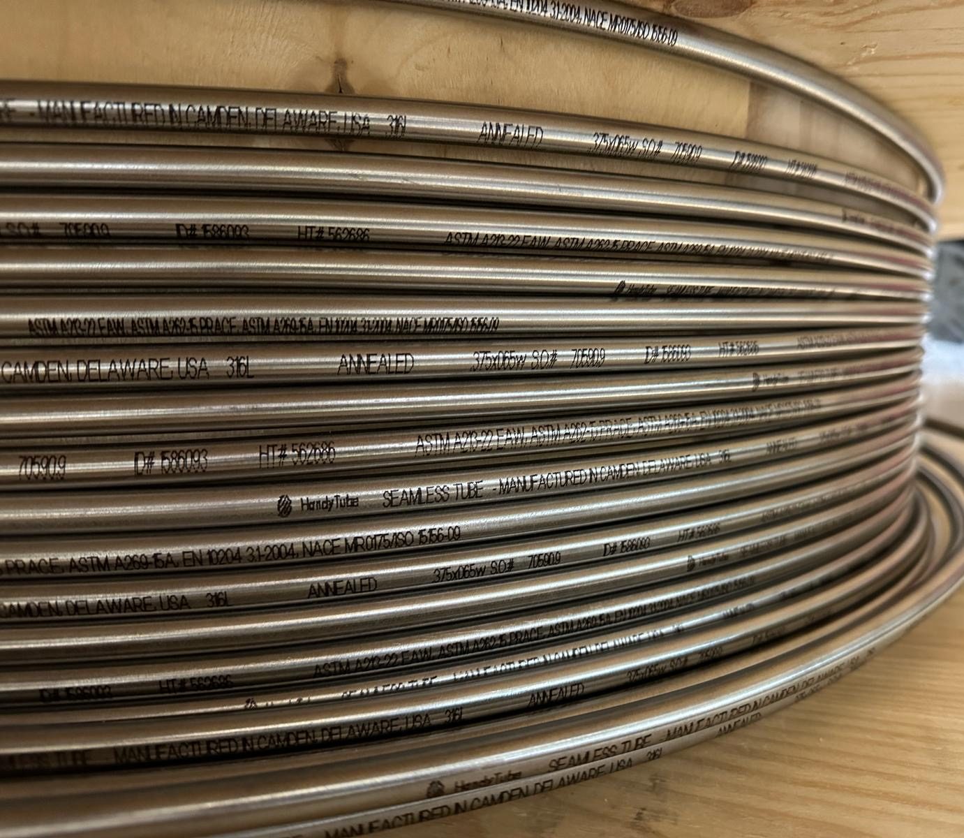 Merinox tubing coil